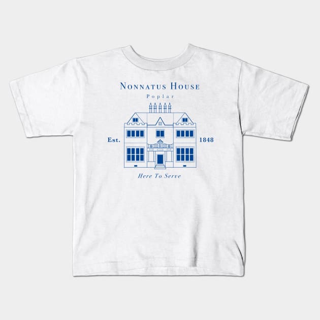 Nonnatus House | Blue Ink Kids T-Shirt by alfrescotree